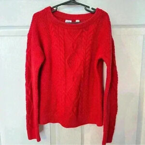 Gap Kids Red Cable Knit Cotton Christmas Sweater, GUC, Size Medium